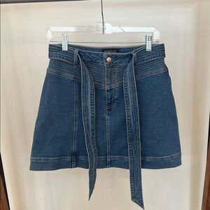 MINKPINK Denim Mini Skirt with Self Tie